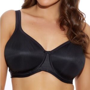 NWT Elomi 38F Smoothing Seam Free Underwire Bra EL3911 Black